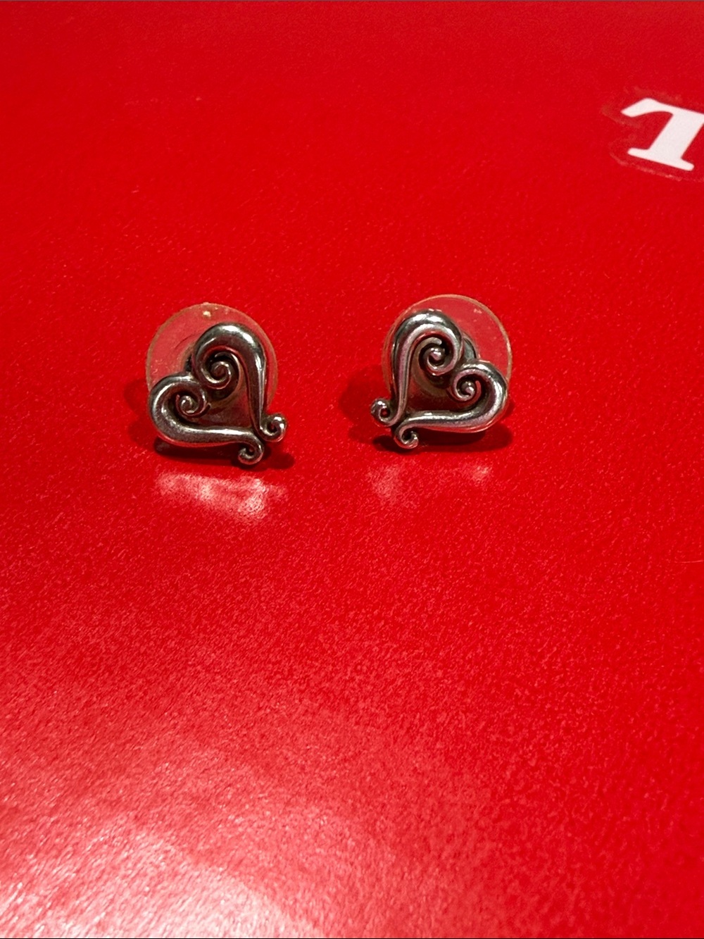 Small Brighton Silver Heart Swirl Stud Earrings